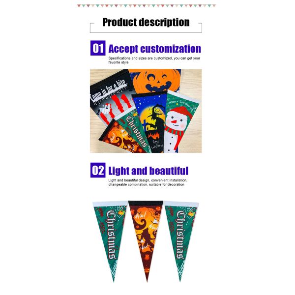 Dye sublimation Mini Sports Pennants 12x18 inch Hanging Advertising