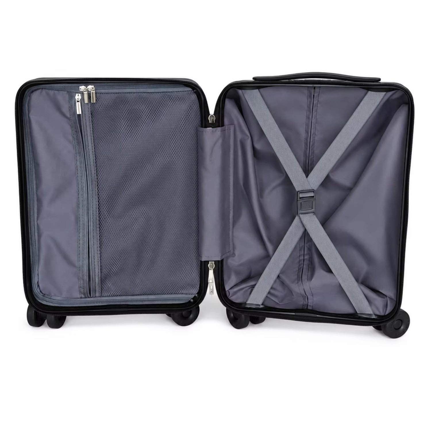 16 Inch Suitcase in Black Hard Shell with Removable Wheel & TSA Lock