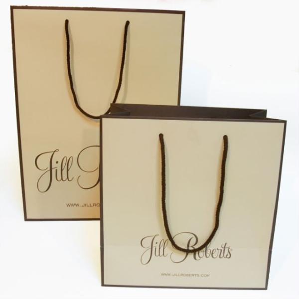 Brown réutilisent des sacs de transporteur d'achats de papier d'art imprimant avec la corde en nylon pour la promotion