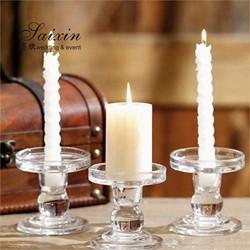 Gráfico elegante porta-velas de vidro cinza barato para decoração de casamento