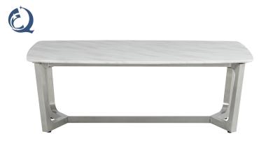 A mesa de centro 20mm branca de mármore Retangular da parte superior do granito dá forma à mobília da casa