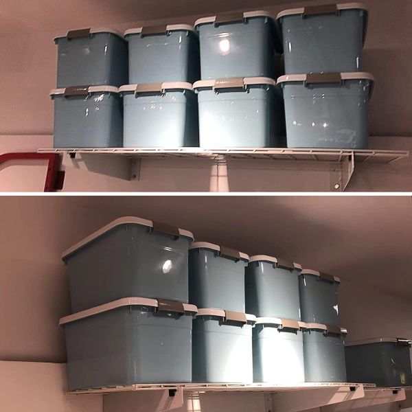 Металлический одноуровневый гараж Хранилище Стенные полки Монтированные тяжелые полки прочные стенные полки Сильный гаражный организатор