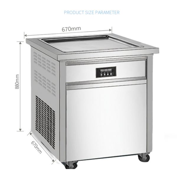 Полно- автоматическое коммерчески мороженое картофеля фри крена стиля Таиланда лотка квадрата замораживателя холодильника