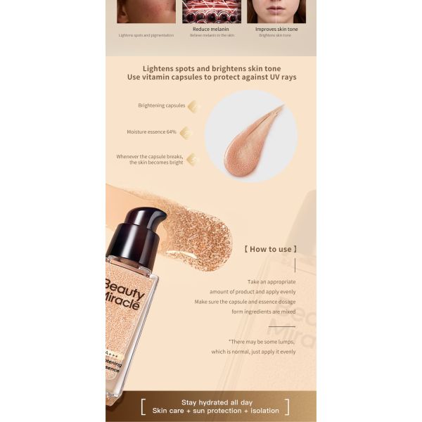Factory Wholesale Natural Coverage Long Lasting Liquid Makeup Facial Foundation Makeup Liquid Sunscreen Bubble Liquid Foundation