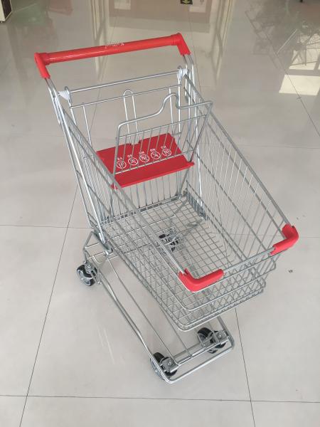 Zinc Plating Clear Powder Coating Four Wheel Shopping Trolley 4 Swivel Casters