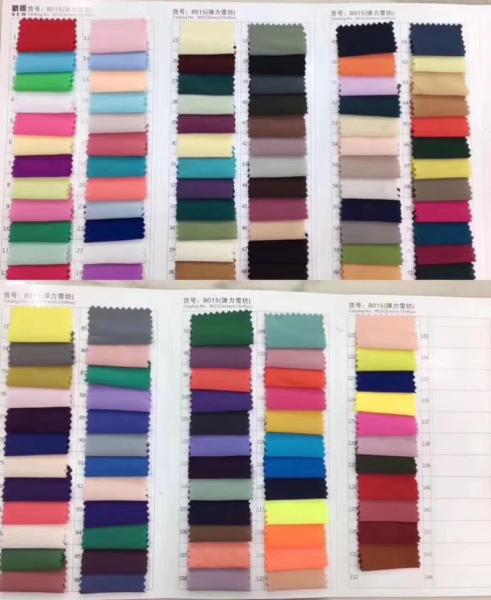 The most popular wholesale high quality Polyester Stretch Dobby Crepe Chiffon Fabric for Blouse, Dress and Trousers