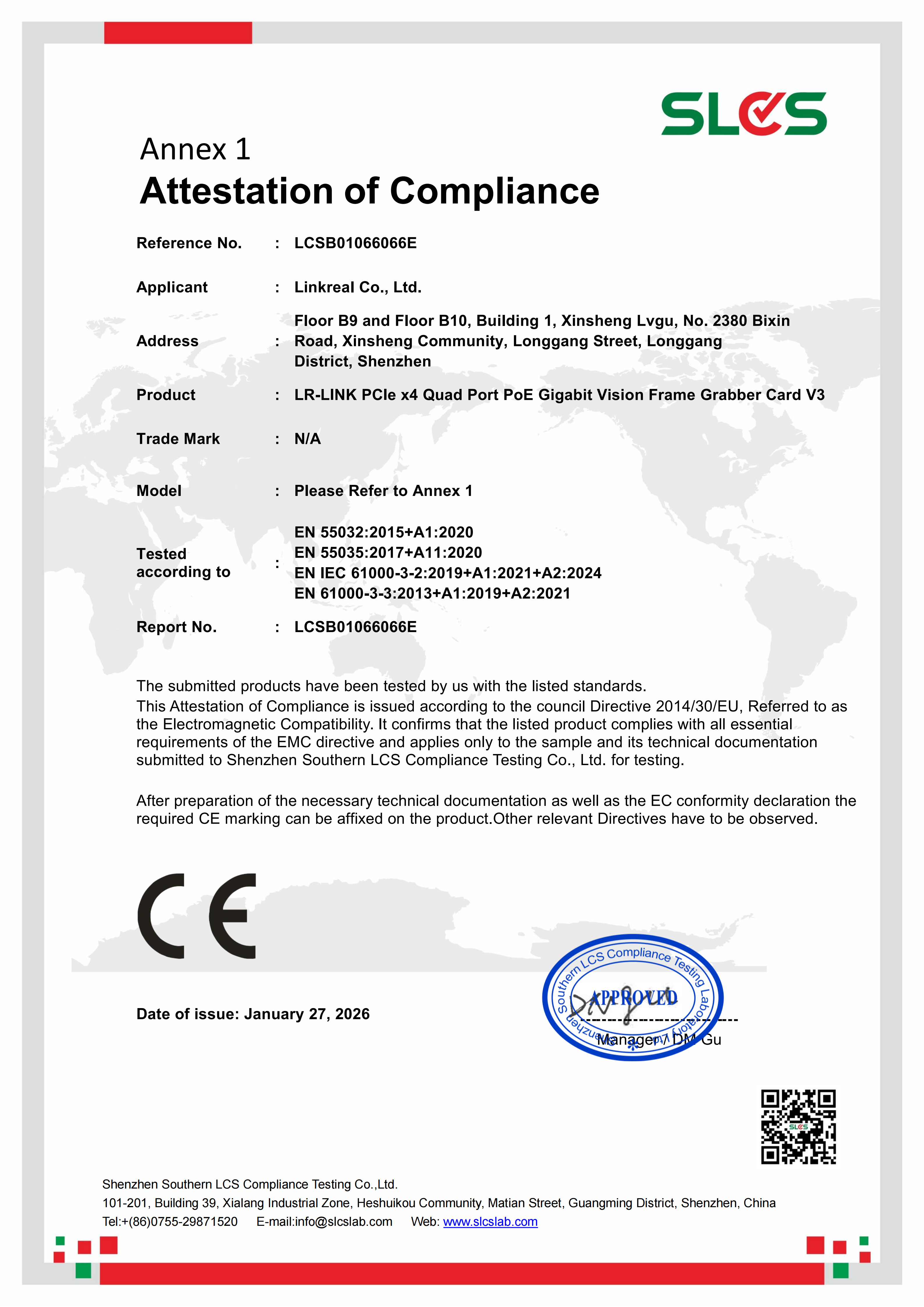 Shanghai Mss International Trade Co., Ltd. Certifications
