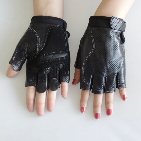 Outdoor Fingerless Leather Driving Gloves Customized Size Designs Eco - Friendly