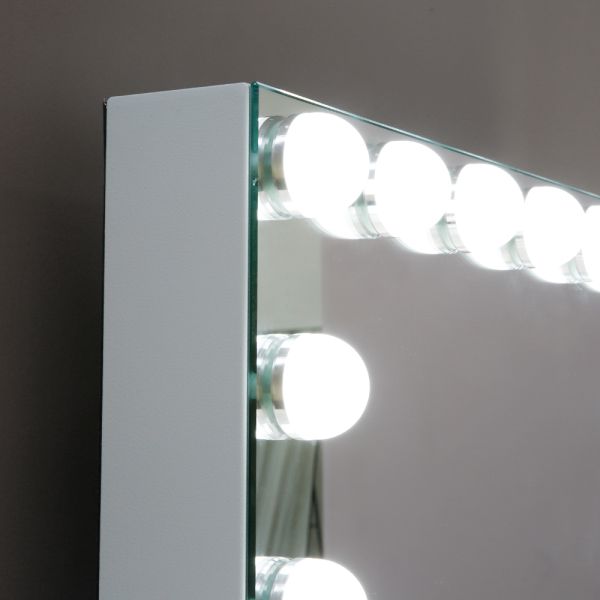 Frameless Hollywood Vanity Mirror IP44 IP66 3 Lighting Modes Smart Touch Vanity Mirror