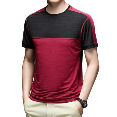 Camisa curto fraca de corrida respirável fina da luva T da aptidão do verão para homens