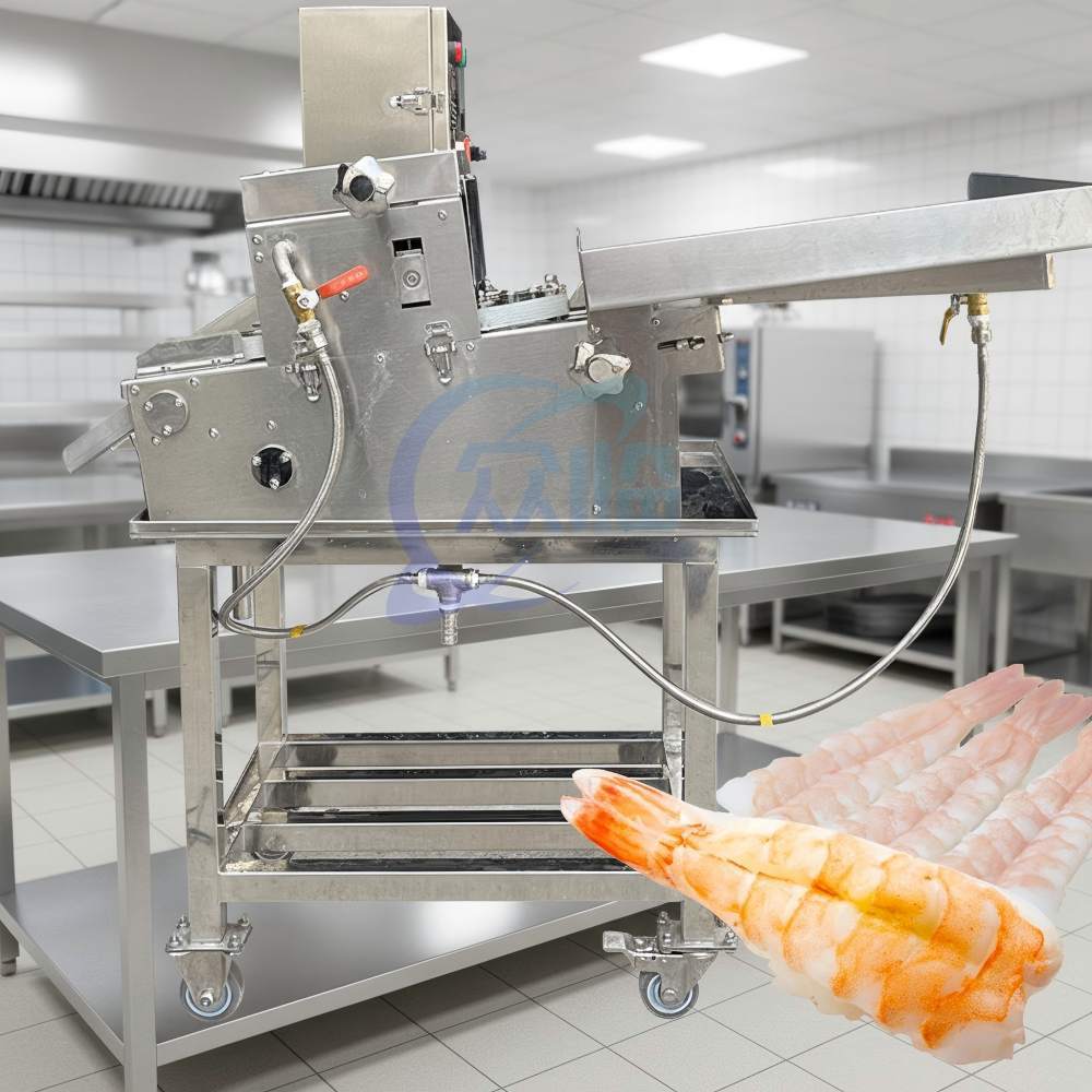 Sushi EBI Cutting Machine Stainless Steel Seafood Processing Line