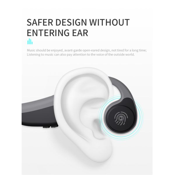 10m Bone Conduction Headphones Open Ear Bluetooth Sport Wireless Earbuds Built - In Mic