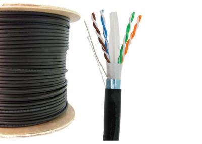 Outdoor Double Sheath Bulk CAT Cable Direct Burial UTP / FTP Black Color