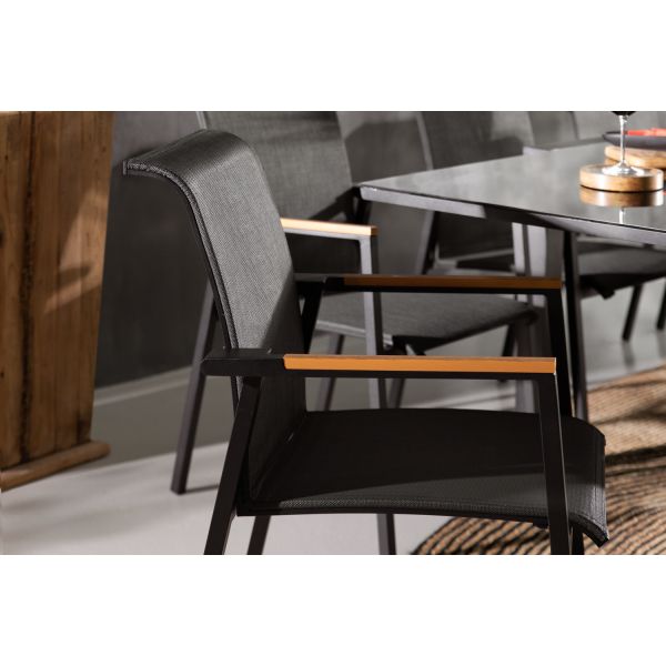 Stackable Chairs and Extendable Table AJUNION Aluminum Dining Set for Patio or Garden