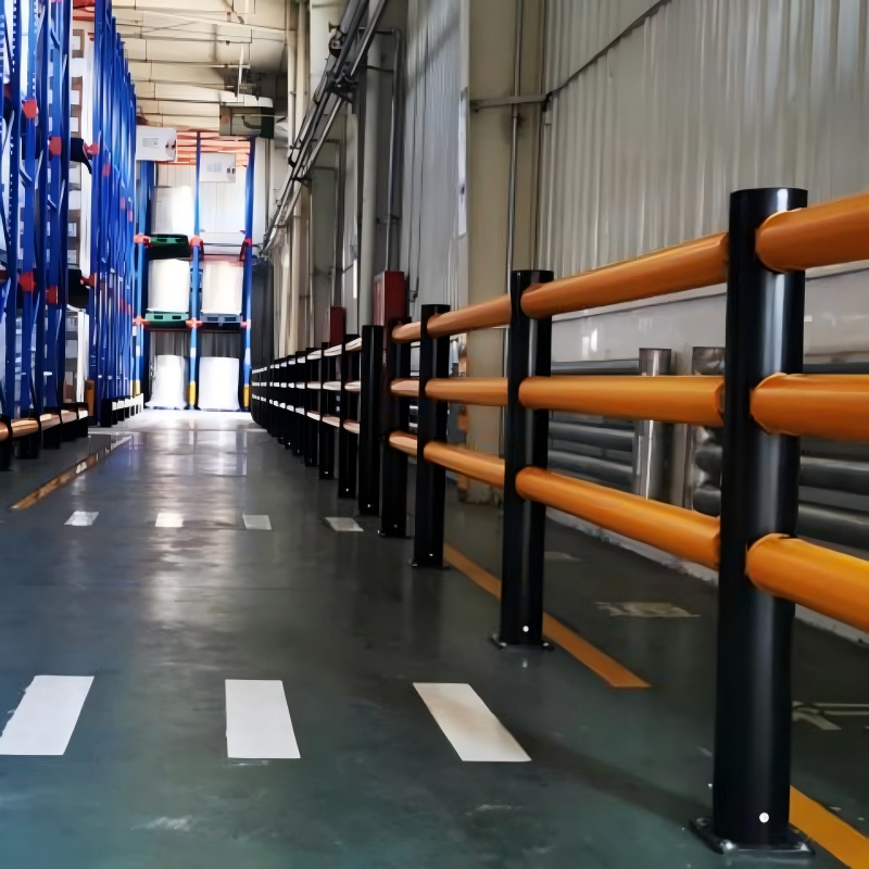 Height1150 Multi Layer Steel Vehicle Impact Protection Barrier Warehouse Rack Building Column Protector for Airport Factory Logistics Storage Area