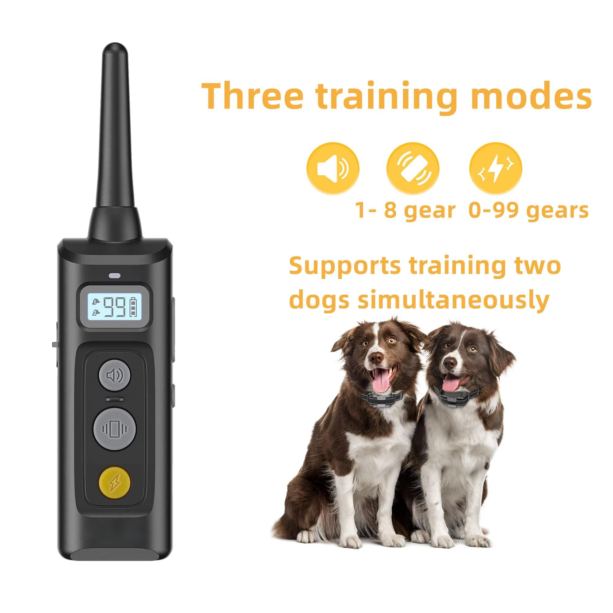 2025 Waterproof Rechargeable Eco-Friendly Fashion Electronic Bark Dog Training Cheap Wired Shock Collar Remote Control Made TPU