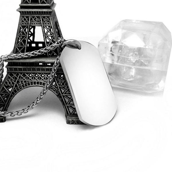 Men's Titanium Stainless Steel Dog Tag Necklace with 20 Inches or 24 Inches Chain(SP265)