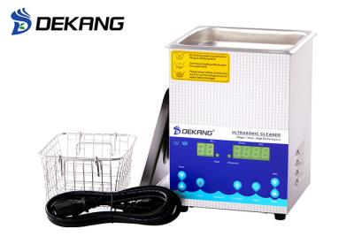 60W 2L Small  Stainless Steel Ultrasonic Cleaner , Heated Timing Digital Ultrasonic Jewelry Cleaner With Basket