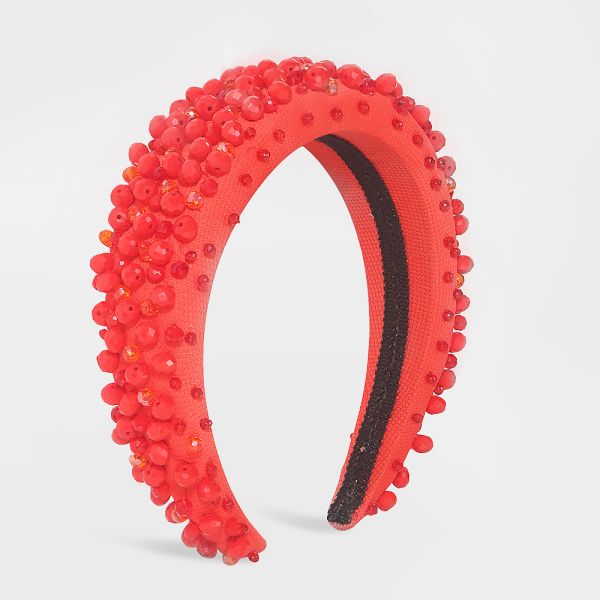 Fashion handmade sewn beads girls headbands influencer popular thick sponge Yiwu accessories