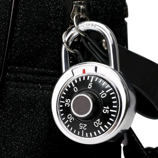 Round Combination Padlock Zinc Alloy Eco-Friendly Password Unlock Master Key Black Color 7mm Shackle School Gym Locker Padlock