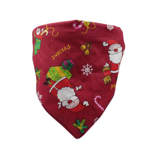C507 Wholesale Christmas Custom Printed Personalized  Diy Logo Adjustable Dog Pet Bandana Collar