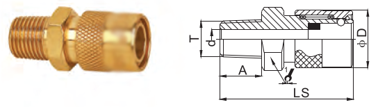 Не муфта клапана латунная быстрая для линии модульного 1.5Mpa