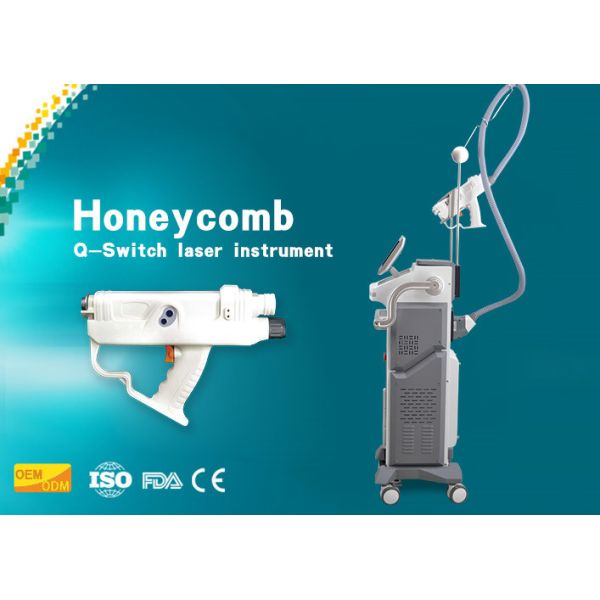 1064nm / 532nm Q Switch Tattoo Removal Machine , Stationary Tattoo Removing