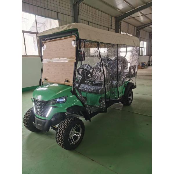 Caza barata eléctrica Lithuim Battery Carro de golf de seis plazas 4-6 plazas 78v 4 ruedas con cortina de lluvia