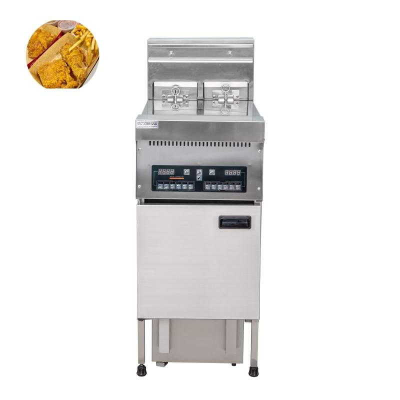 (EF-9CL2)Commercial Electric Deep Fryer Dual Tank 28L Built In Oil Filter Device With CE