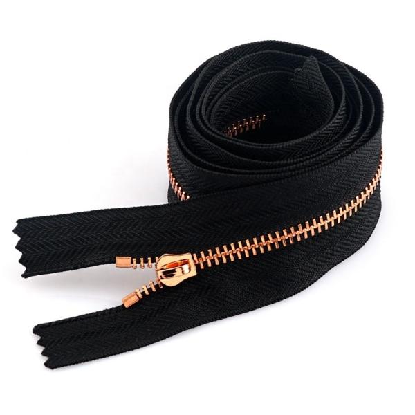 High Level No.5 Nylon Long Chian Zipper Roll Custom Rose Gold Zipper for Accessories
