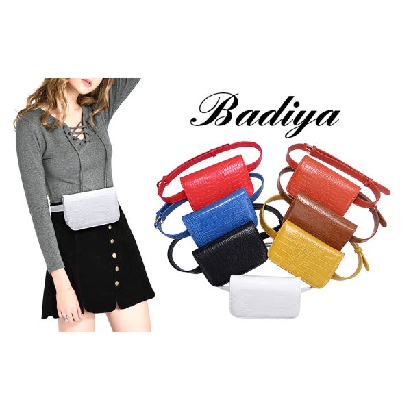 Crocodile Small Crossbody Fanny Pack Pu Leather Purses With Cell Phone Pockets