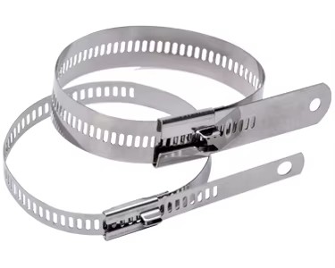 400mm Length Stainless Steel Locking Ties 0.3mm Thickness Metal Tie Wrap