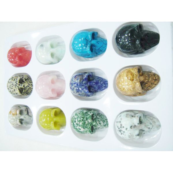 Red / Grey / Pink /White / Black Skull Gemstone Craft, Semi Precious Stone Carving