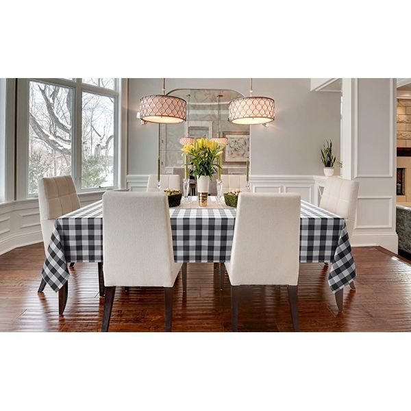 Tablecloth Rectangle Stain Resistant Spillproof Washable Polyester Gingham Table Cloth Outdoor Picnic, Kitchen holiday