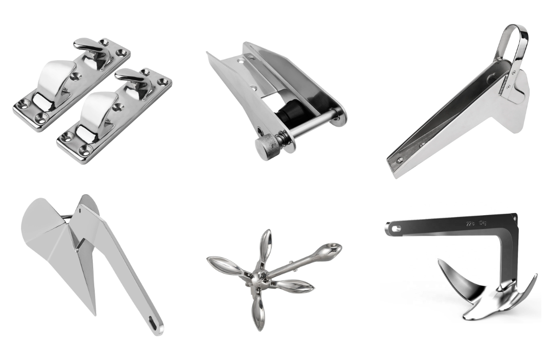 Ancrage de bateaux de style charpente d'argent pour matériel maritime 316 en acier inoxydable