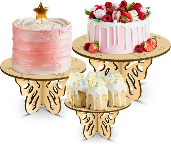Butterfly Wood Cake Stand Wedding Baby Shower Birthday Rustic Table Centerpiece Party Decorations