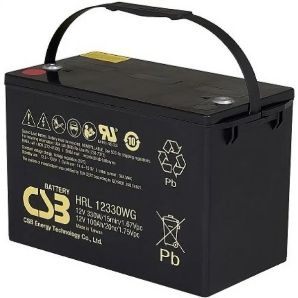 CSB HRL12330WG 12V 330W Maintenance Free AGM Battery