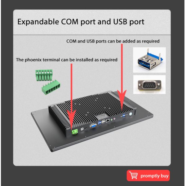 21.5 Inch Industrial Open Frame Panel PC with Capacitive Touch Screen Built-in Mini PC SIM Card Slot & Cellular Network