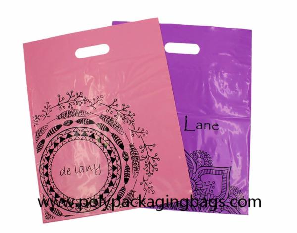 Clothes Packaging HDPE Plastic Die Cut Handle Bags