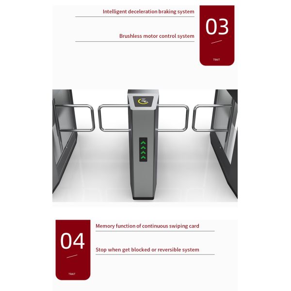 Frequency Button And RFID Card Stainless Steel 304 Turnstile Gates IP54 Protection Level