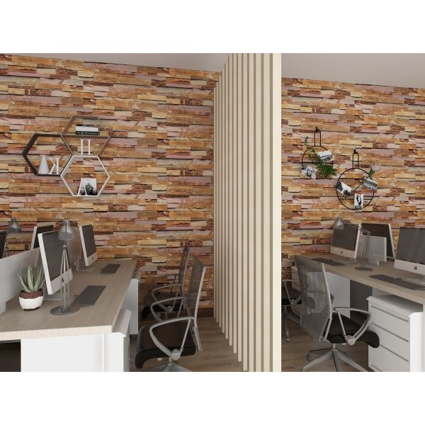 0.18mm-0.31mm espesor 3D Papel de pared de ladrillo de piedra 3D Papel de pared de ladrillo gris