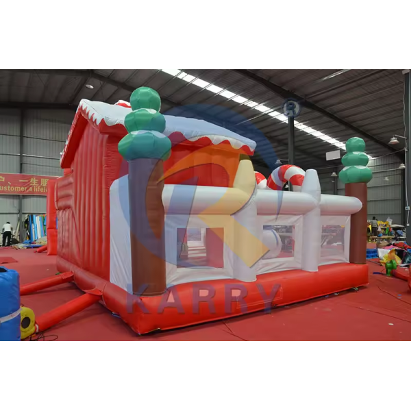 Christmas Tree Combo Bouncy Slide Inflatable Castle Slider for Outdoor Playground Fun