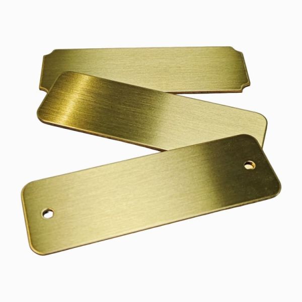 Durable Blank Brass Nameplates Brushed Self Adhesive Metal Name Plates Customized