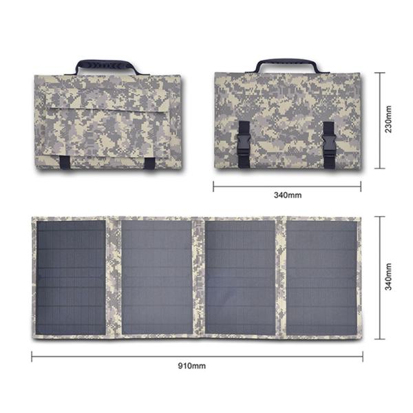 60W 18V Foldable Solar Panel Portable Folding Outdoor Camping Monocrystalline Silicon