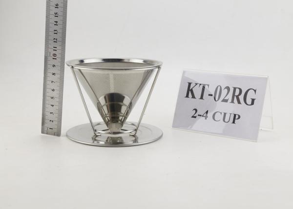 Eco - Friendly Stainless Steel Coffee Dripper Reusable With Separating Stand