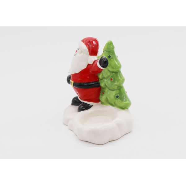 Home Decor Ceramic Candle Holders Hand Painted Christmas Santa Tealight Holder