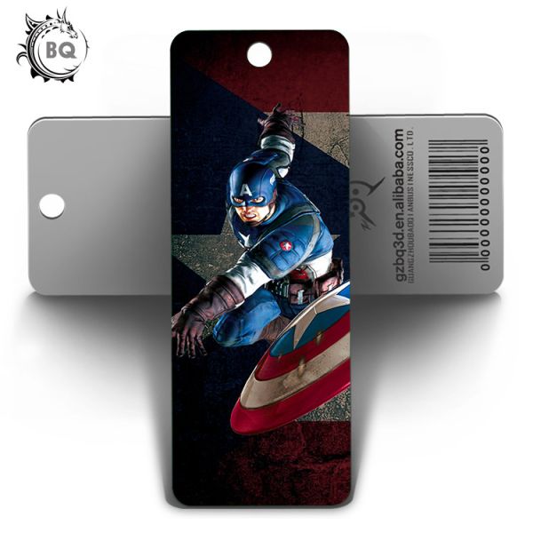 Cartoon Design Offset Prining 3d  Custom Printed Bookmarks Plastic PET For Kids