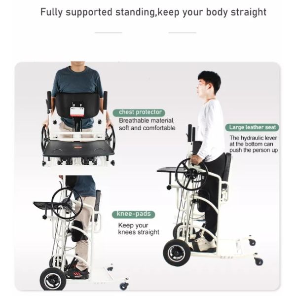 Leather Seat Mobility Walking Aids Hydraulic Lever Flexible Crutches Walkers Scooters