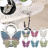 Saco de mão de borboleta de mesa gancho de cabedal dobrável portátil para bolsa