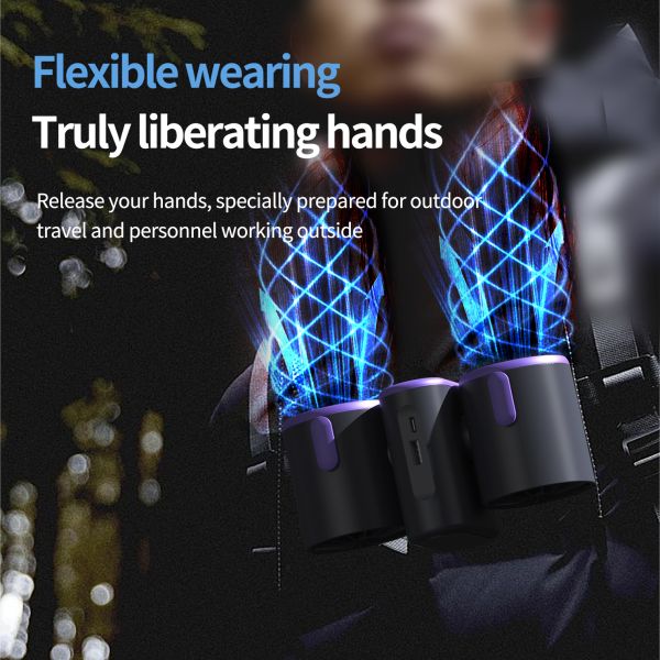 3 In 1 Dual Head Portable Air Cooling Fan With 8000mAh Battery Outdoor Use
